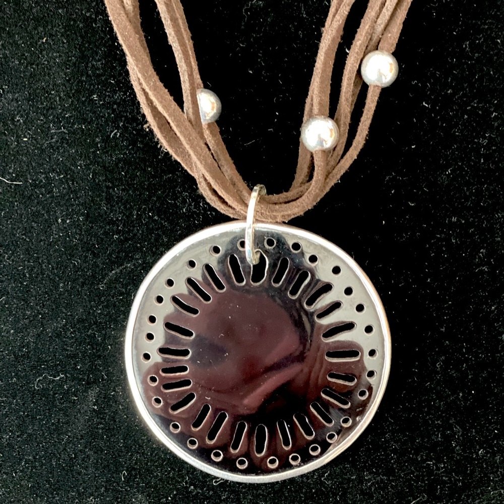 Retired .925 Silpada Suede Cord with Handcut Shell Pendant